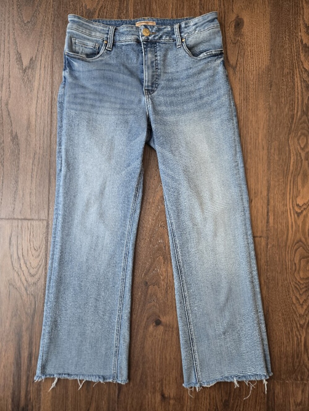 Kut from the Kloth Kelsey High Rise Fab Ab Ankle Flare Raw Hem Size 8